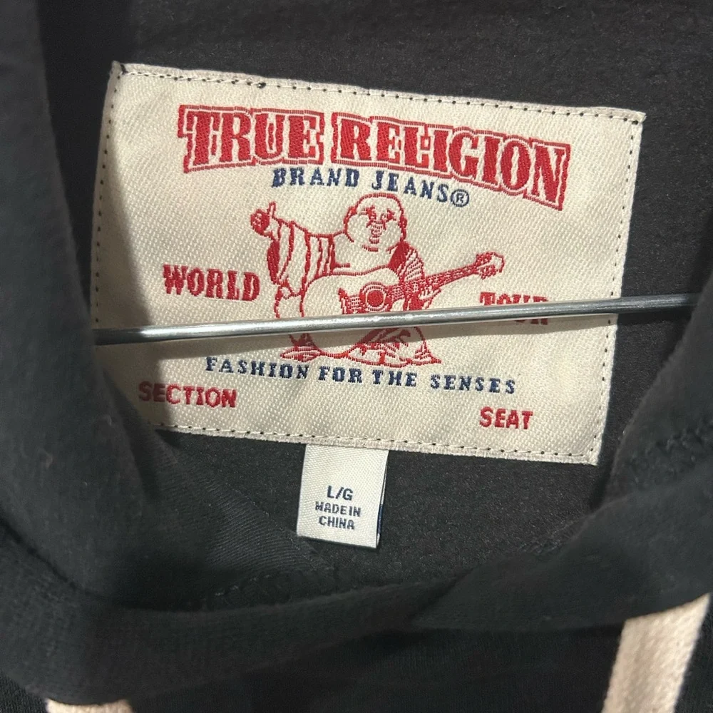 True Religion Men’s World Tour Pullover Hoodie Black Size Large